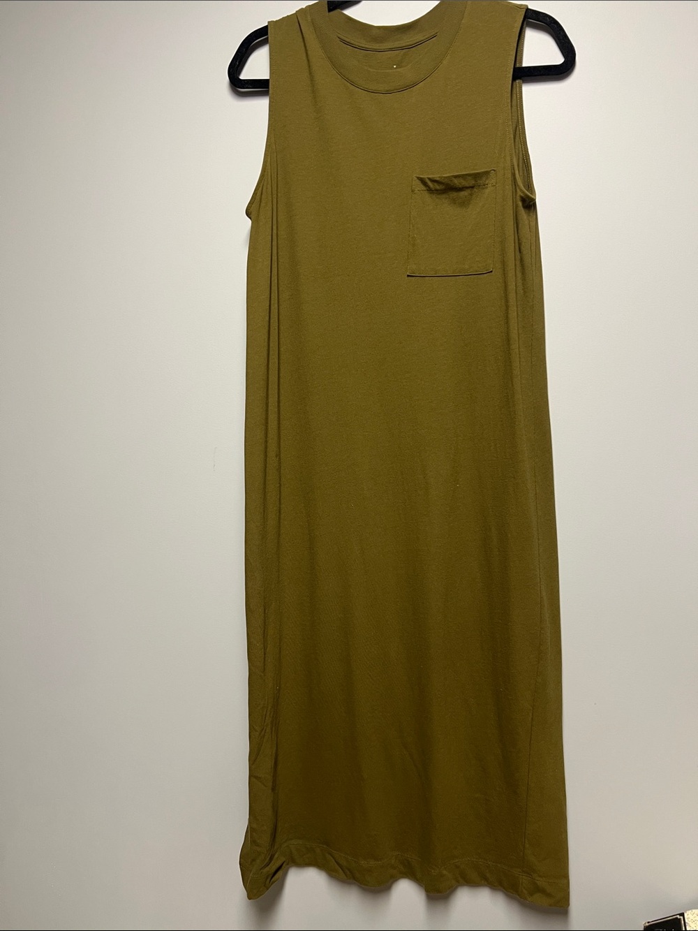 Everlane Olive Green Sleeveless Midi Tank Dress